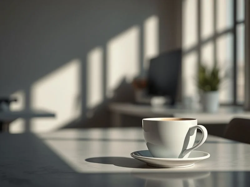 A meticulously arranged, minimalist still life of essential coffee tools: a sleek digital scale, a brushed metal tamper, a ceramic V60 dripper, and a small, perfectly proportioned glass carafe. All elements are clean, well-lit, and perfectly aligned. Style: Hyper-realistic, studio shot, clean, sharp focus, neutral background.